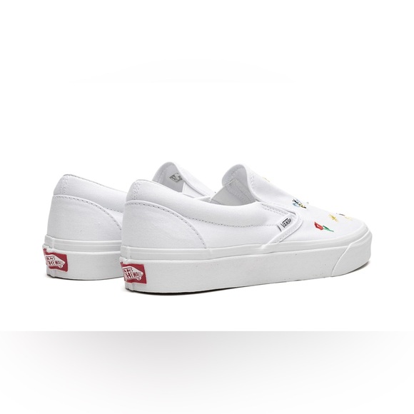 NWOT Vans Classic Slip-on Shoes - Garden Party True White - Kids Size 2 - Picture 4 of 4